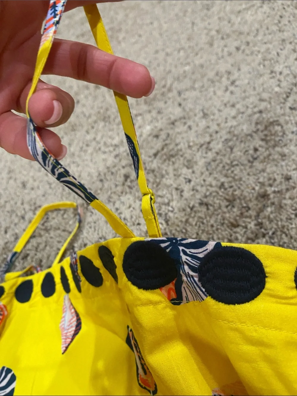 Bright Yellow Shell-Print Mini Dress - Picture 8 of 8